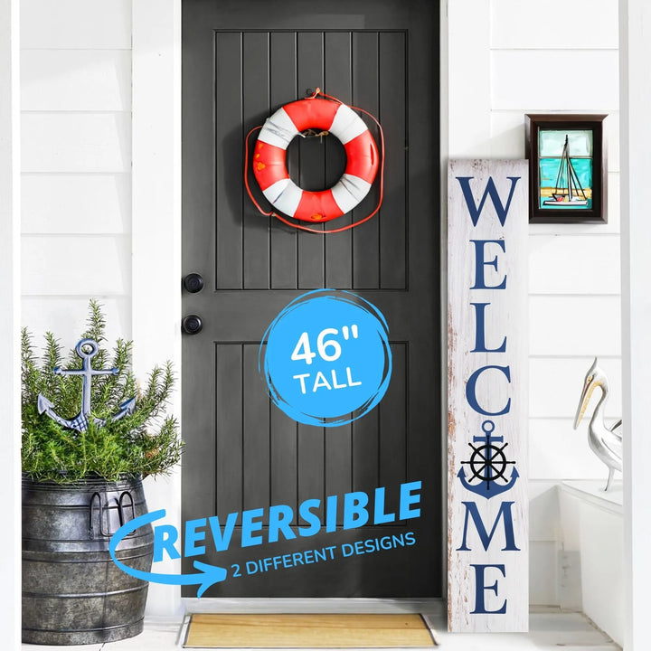 Anchor Porch Leaner Welcome Sign - iCustomLabel