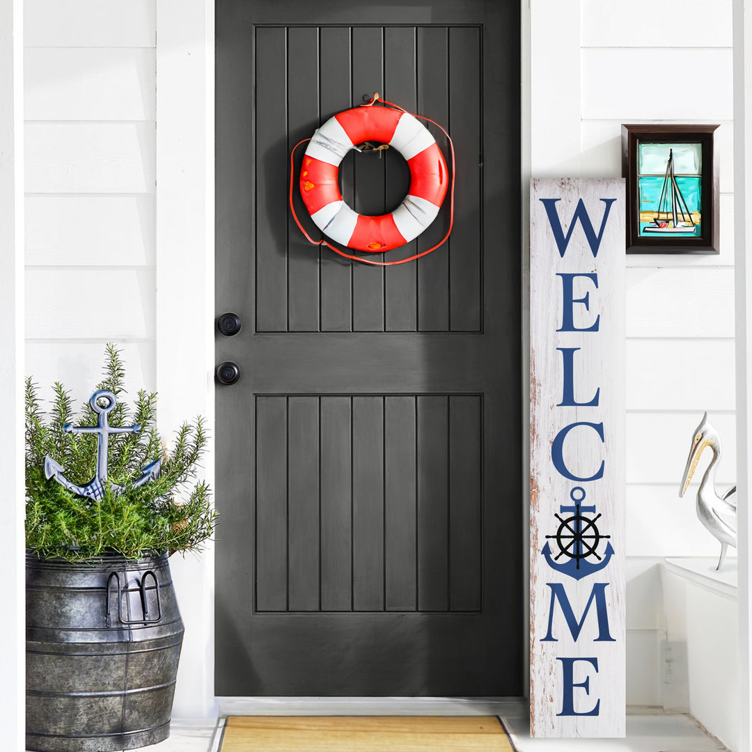 Anchor Porch Leaner Welcome Sign - iCustomLabel