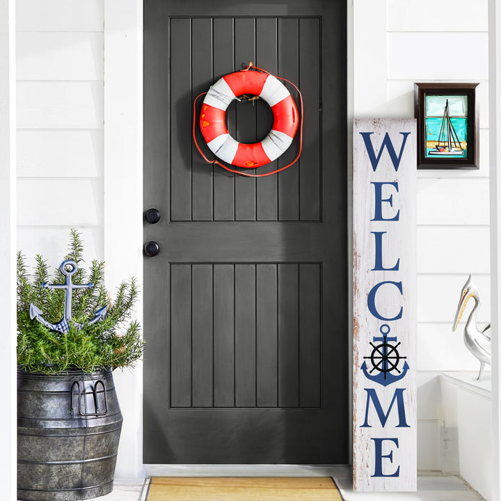 Anchor Porch Leaner Welcome Sign - iCustomLabel