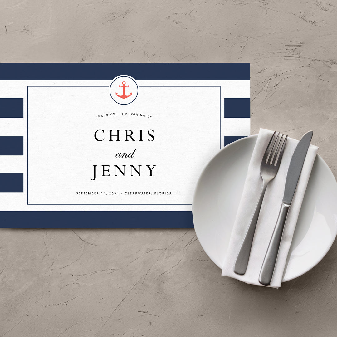 Anchor Striped Placemats - iCustomLabel