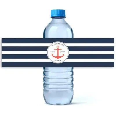 Anchor Striped Water Bottle Labels - iCustomLabel