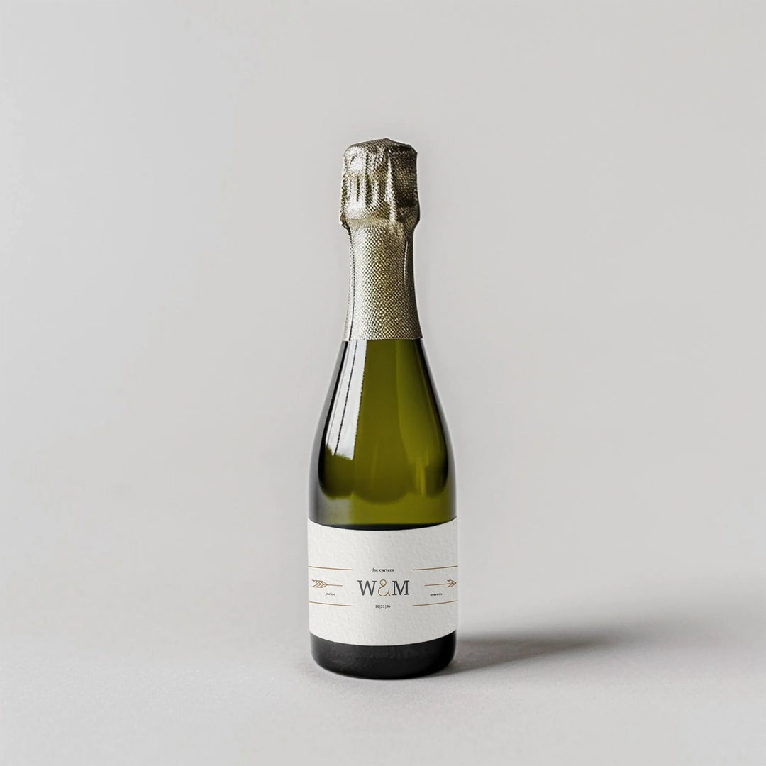 Arrow Initials Mini Champagne Split Label - iCustomLabel