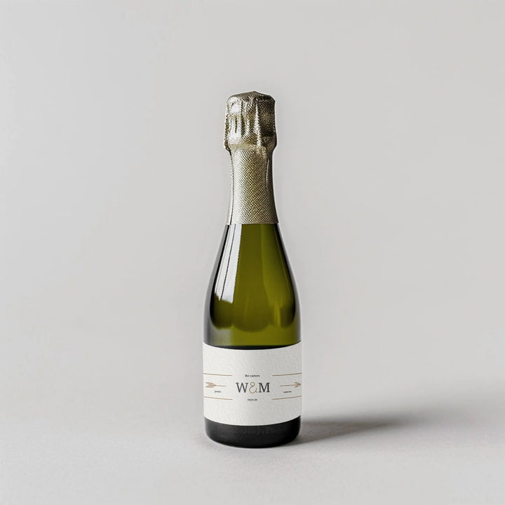 Arrow Initials Mini Champagne Split Label - iCustomLabel