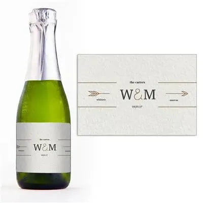 Arrow Initials Mini Champagne Split Label - iCustomLabel