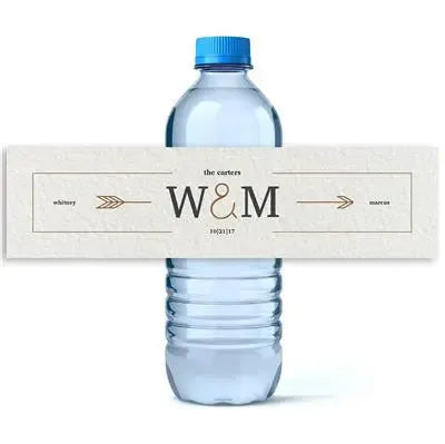 Arrow Initials Water Bottle Labels - iCustomLabel