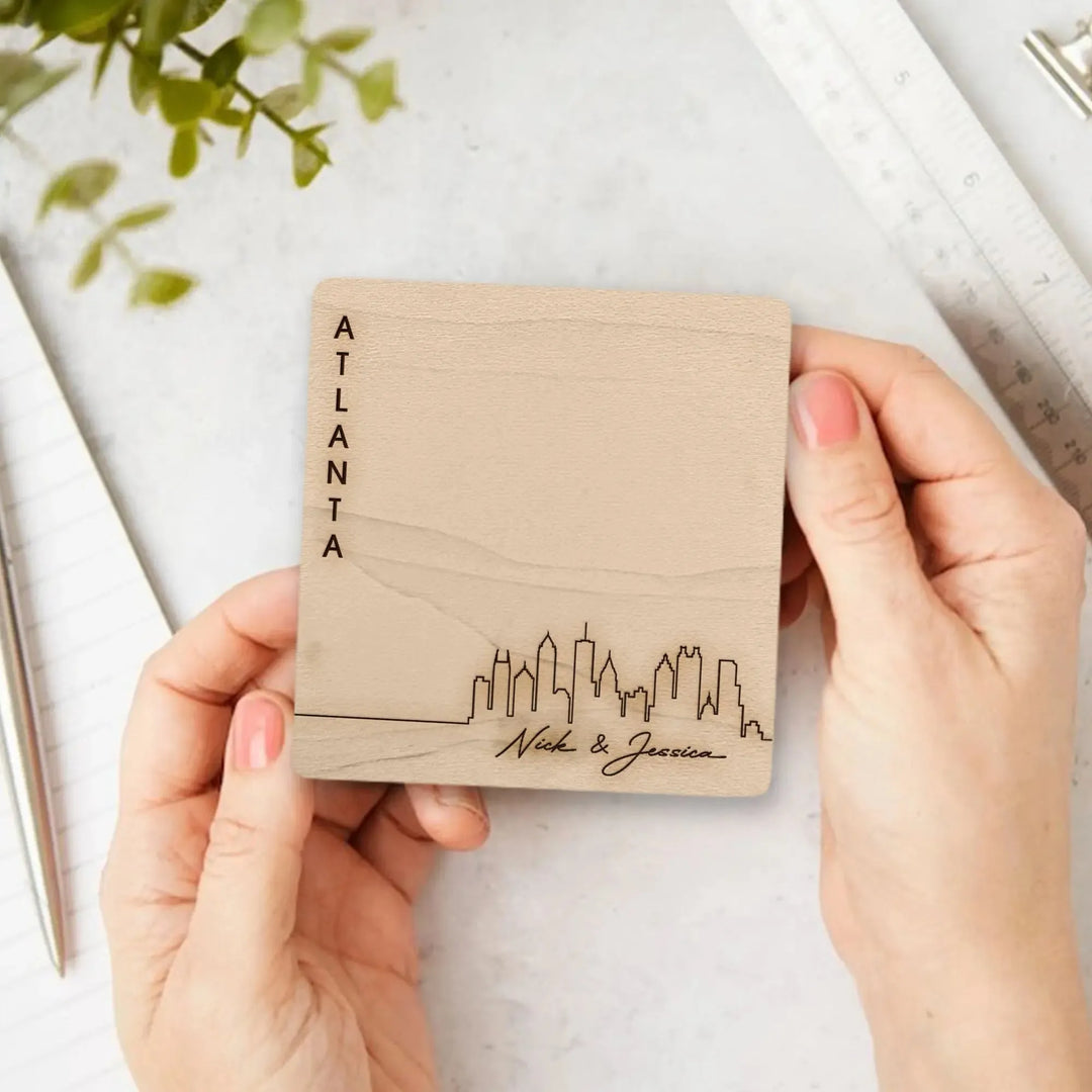 Atlanta Skyline Wood Coasters - iCustomLabel