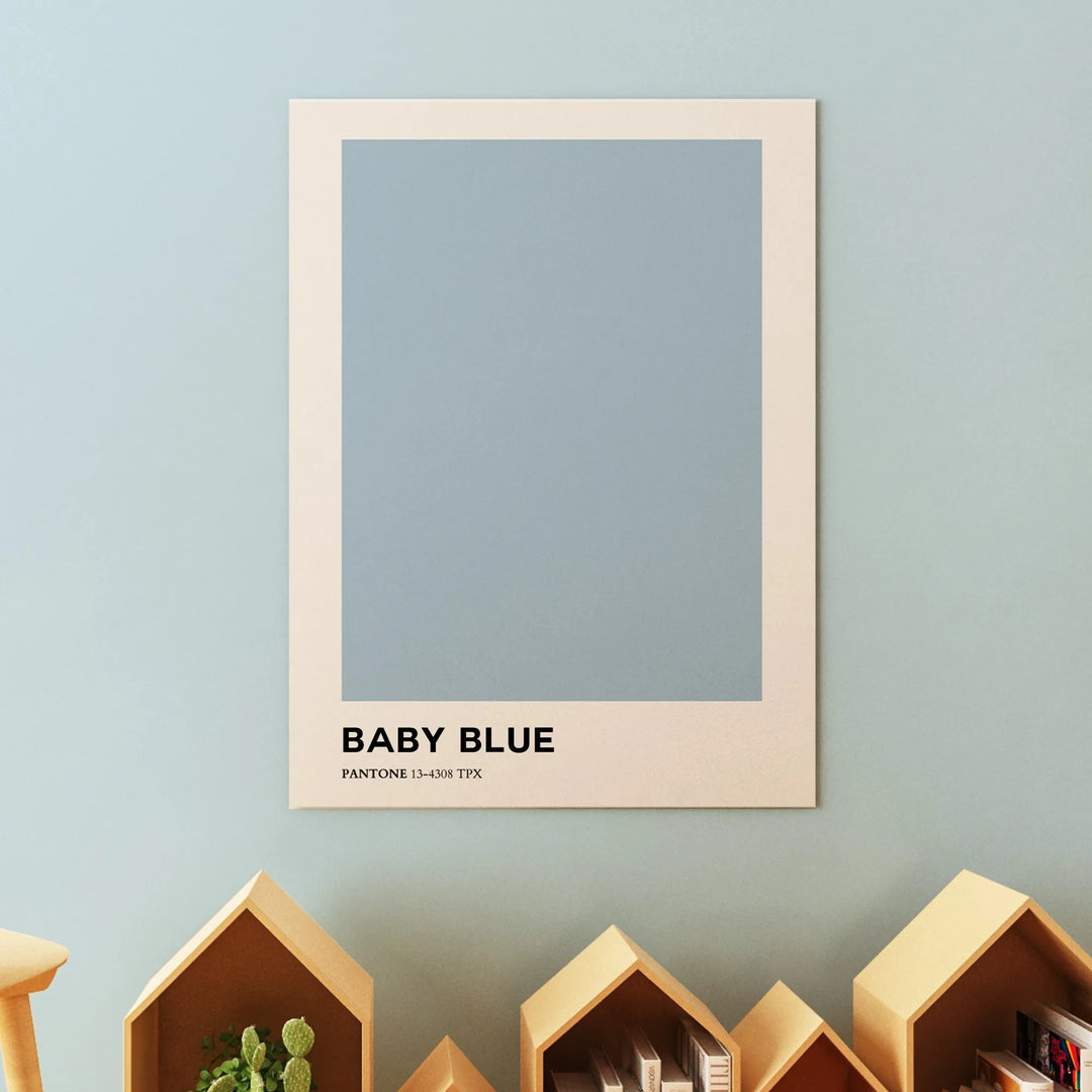 Baby Blue Nursery Poster – Soft Pastel Wall Art with Pantone Color - iCustomLabel