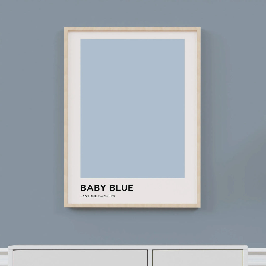 Baby Blue Nursery Poster – Soft Pastel Wall Art with Pantone Color - iCustomLabel