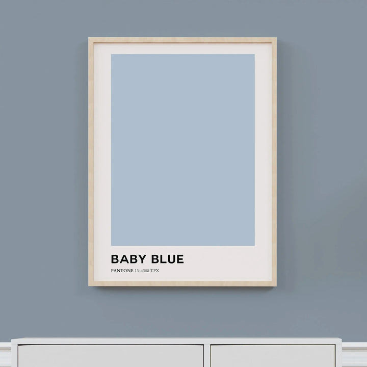 Baby Blue Nursery Poster – Soft Pastel Wall Art with Pantone Color - iCustomLabel