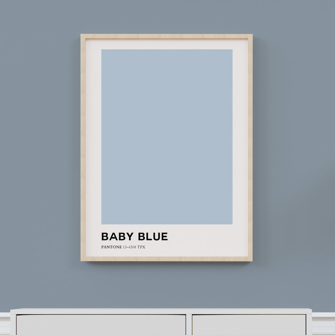 Baby Blue Nursery Poster – Soft Pastel Wall Art with Pantone Color - iCustomLabel