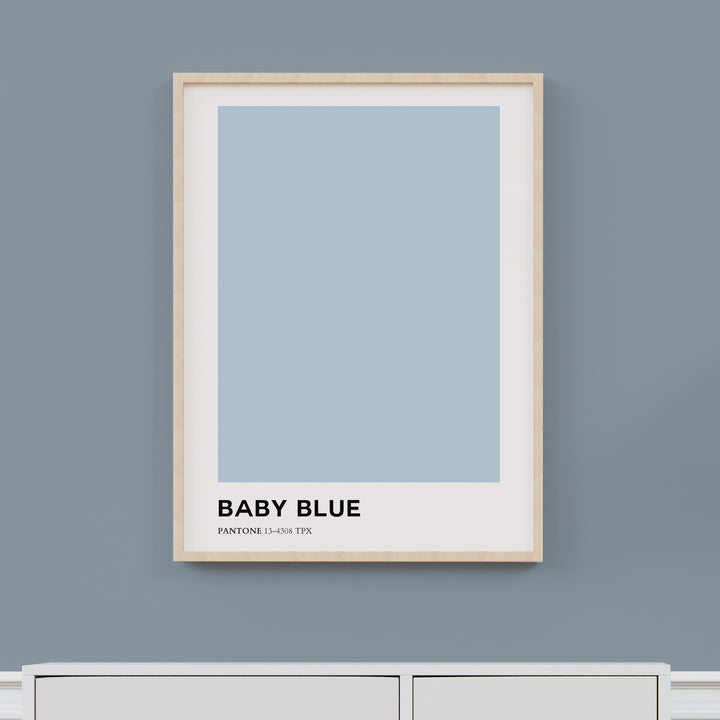 Baby Blue Nursery Poster – Soft Pastel Wall Art with Pantone Color - iCustomLabel