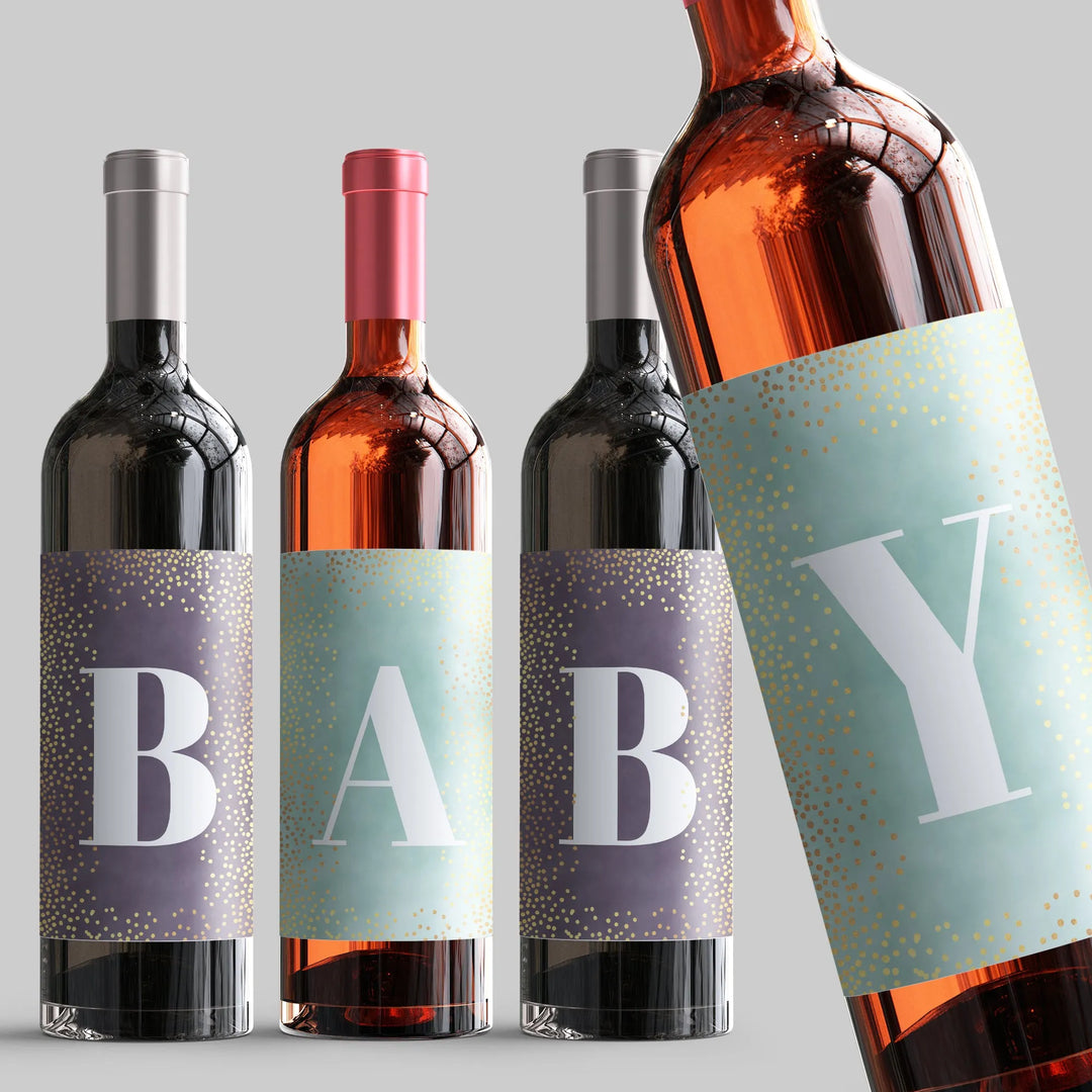 Baby Green Wine Label Set - iCustomLabel