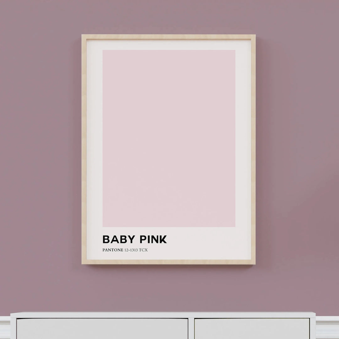 Baby Pink Nursery Poster – Soft Pastel Wall Art with Pantone Color - iCustomLabel