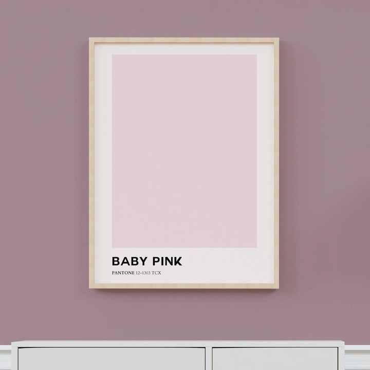 Baby Pink Nursery Poster – Soft Pastel Wall Art with Pantone Color - iCustomLabel