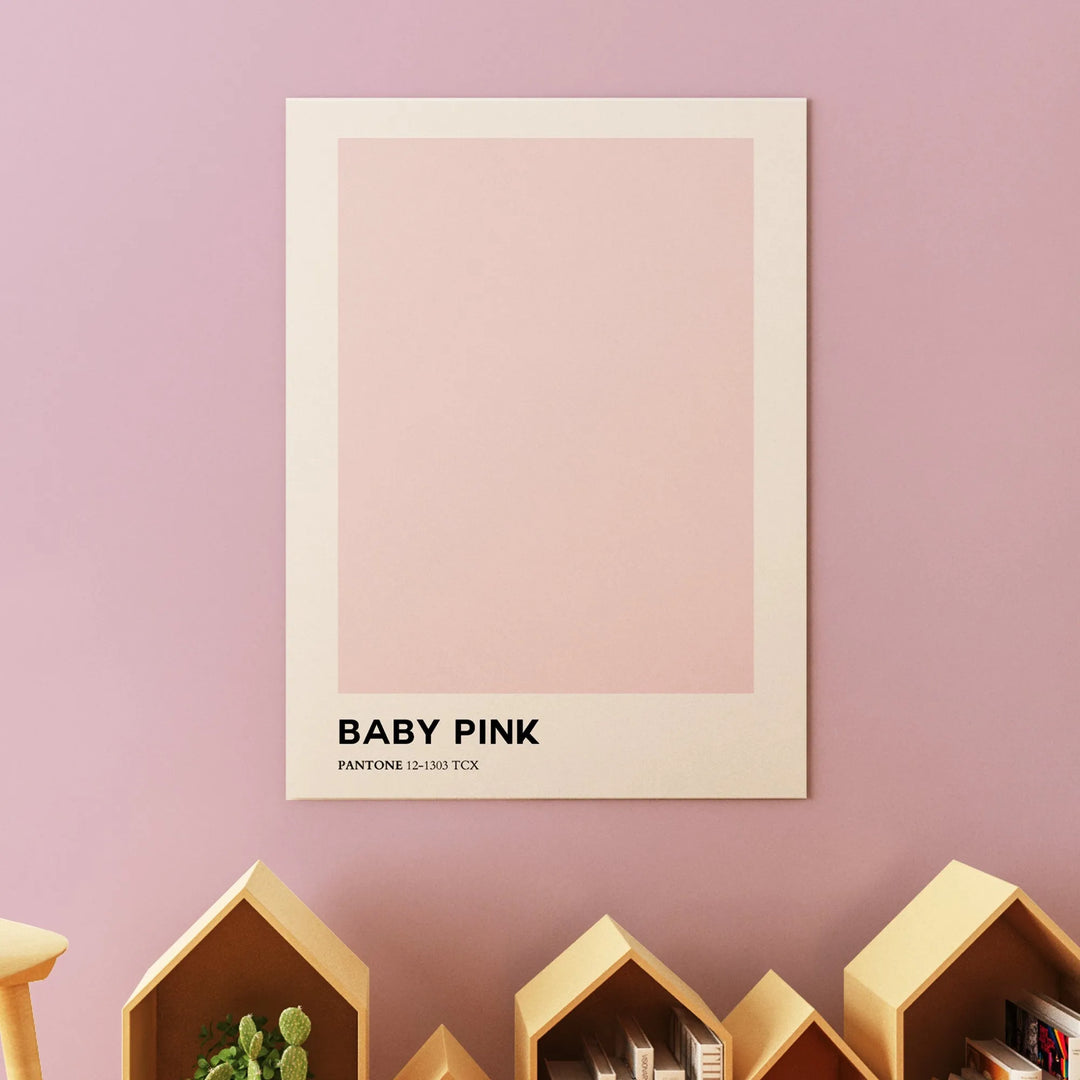 Baby Pink Nursery Poster – Soft Pastel Wall Art with Pantone Color - iCustomLabel