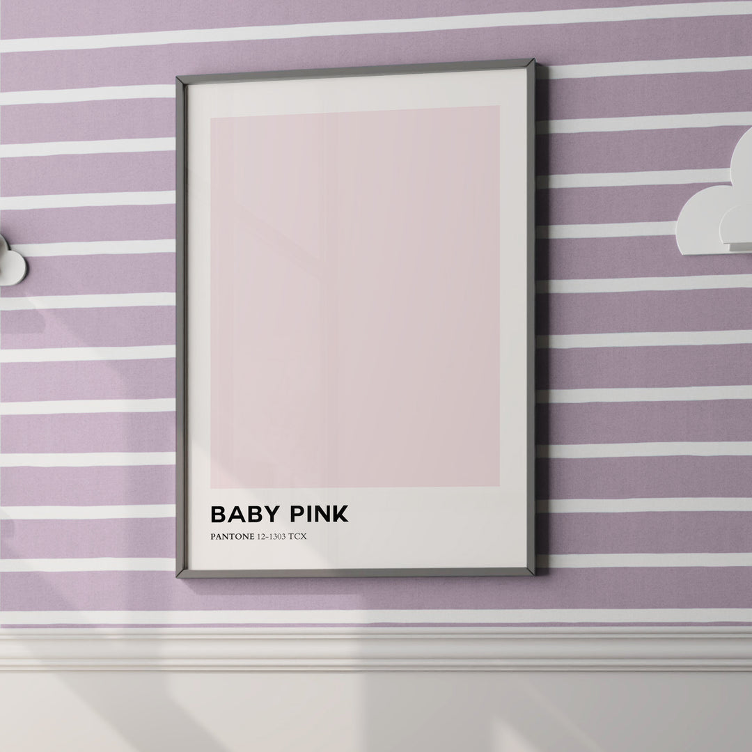 Baby Pink Nursery Poster – Soft Pastel Wall Art with Pantone Color - iCustomLabel