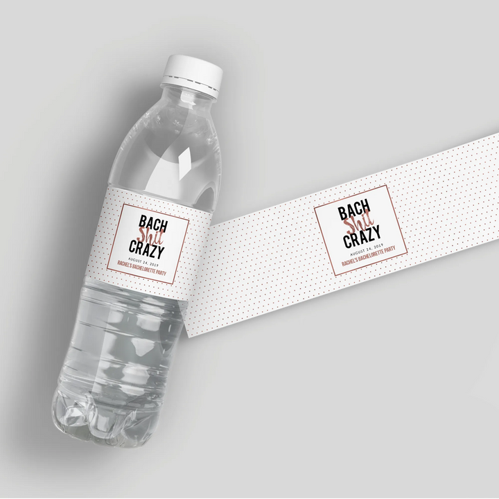 Bach Shit Crazy Water Bottle Labels - iCustomLabel