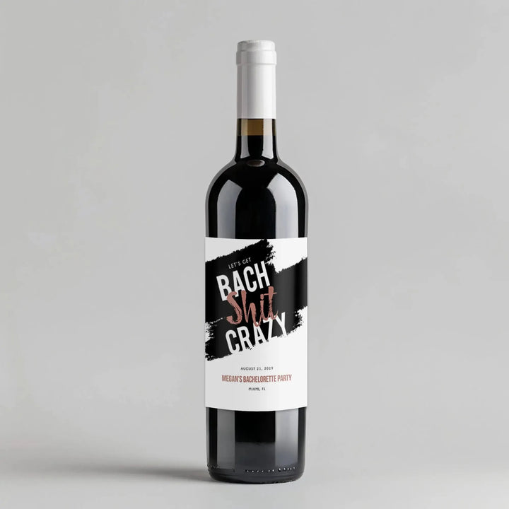 Bach Shit Splash Bachelorette Party Wine Label - iCustomLabel