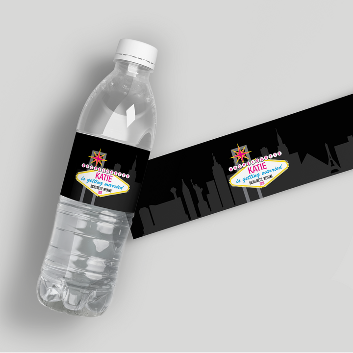 Bachelorette Vegas Water Bottle Labels