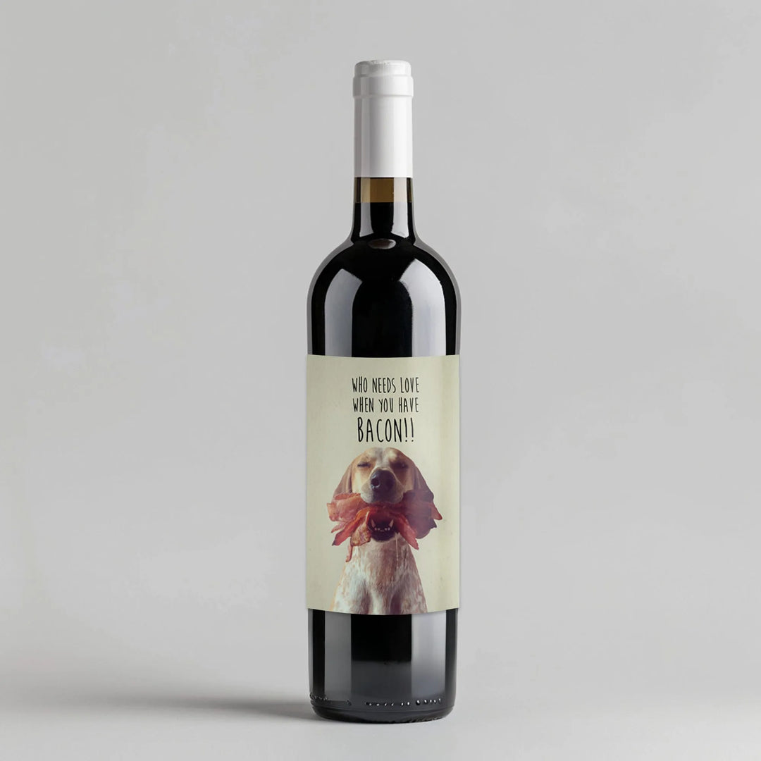 Bacon Dog Valentine Wine Label - iCustomLabel