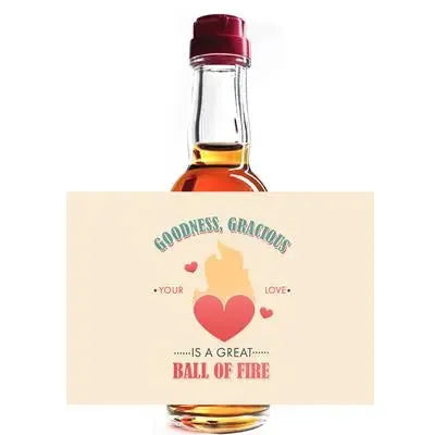 Ball Of Fire Heart Mini Liquor Label - iCustomLabel