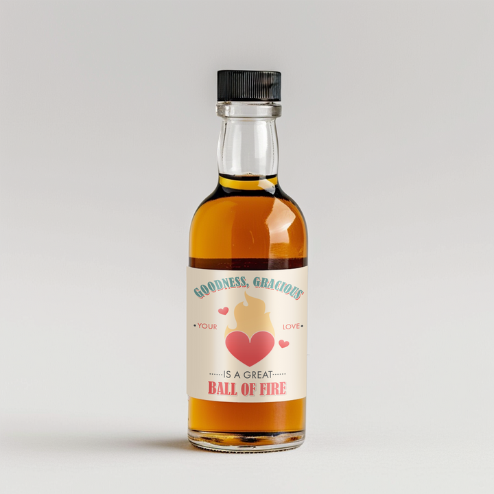 Ball Of Fire Heart Mini Liquor Label - iCustomLabel