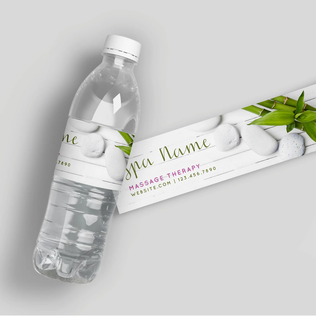 Bamboo Spa Water Bottle Labels - iCustomLabel