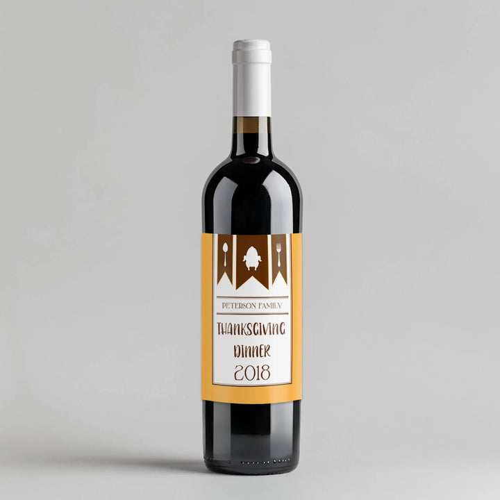 Banner Thanksgiving Wine Label - iCustomLabel