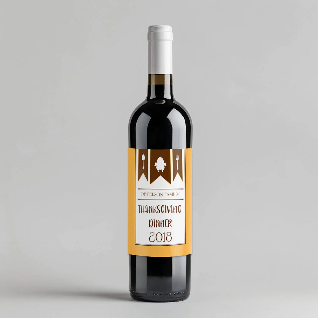 Banner Thanksgiving Wine Label - iCustomLabel