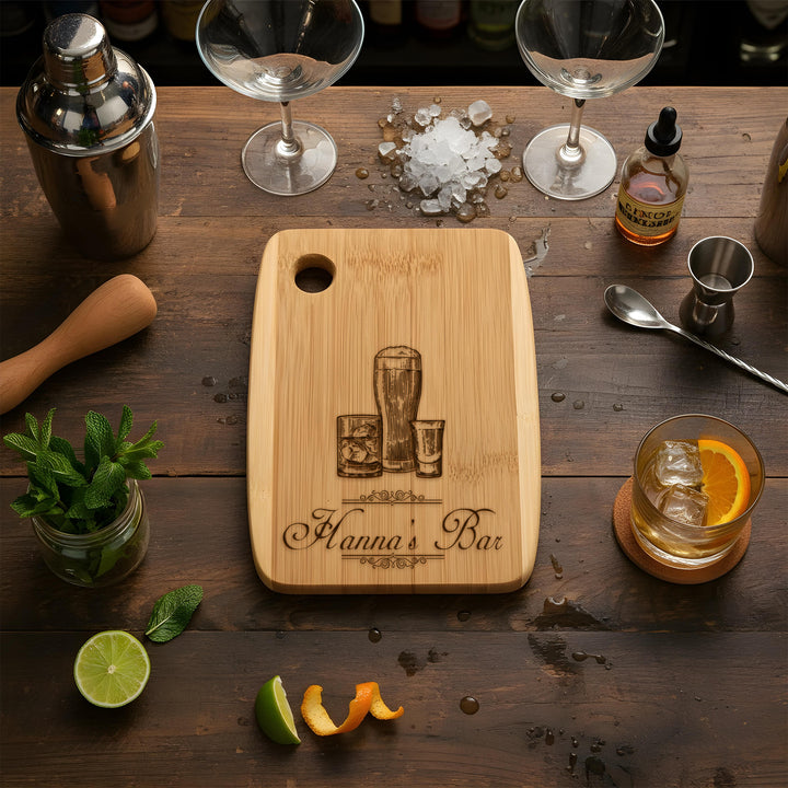 Bar Name Bamboo Cutting Board