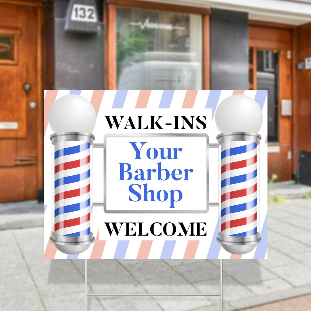 Barber Shop Yard Sign - iCustomLabel