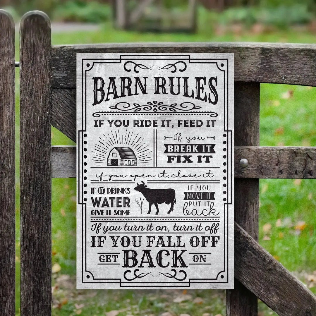 Barn Rules Metal Sign - iCustomLabel