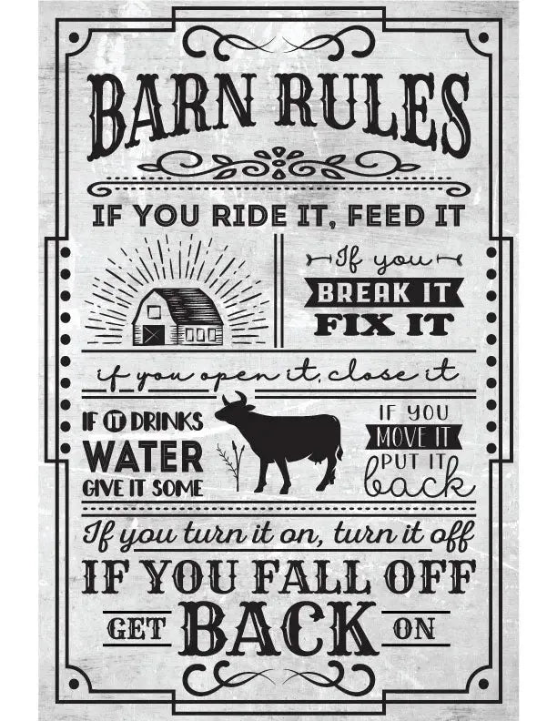 Barn Rules Metal Sign - iCustomLabel