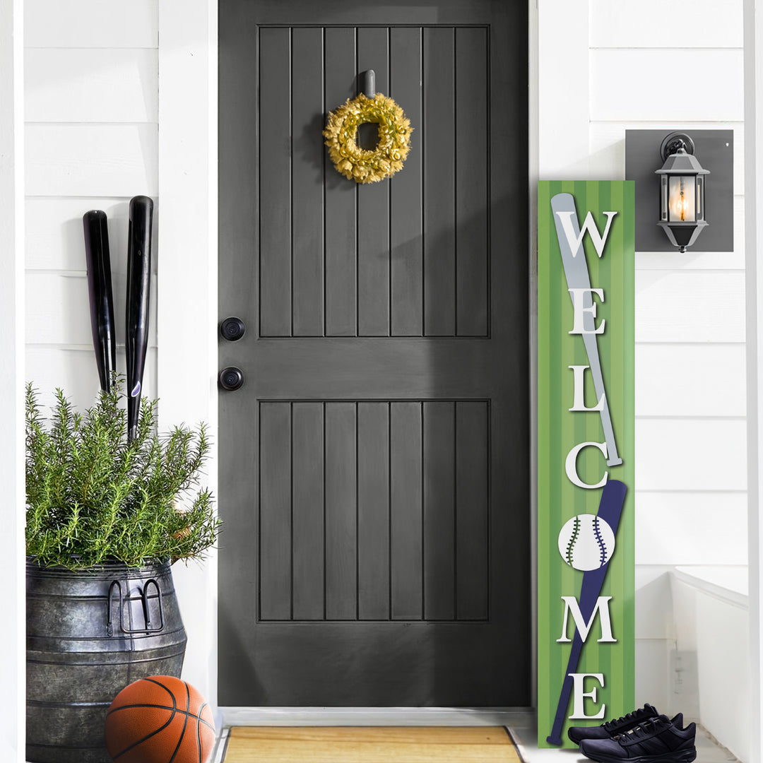 Baseball Porch Leaner Welcome Sign - iCustomLabel
