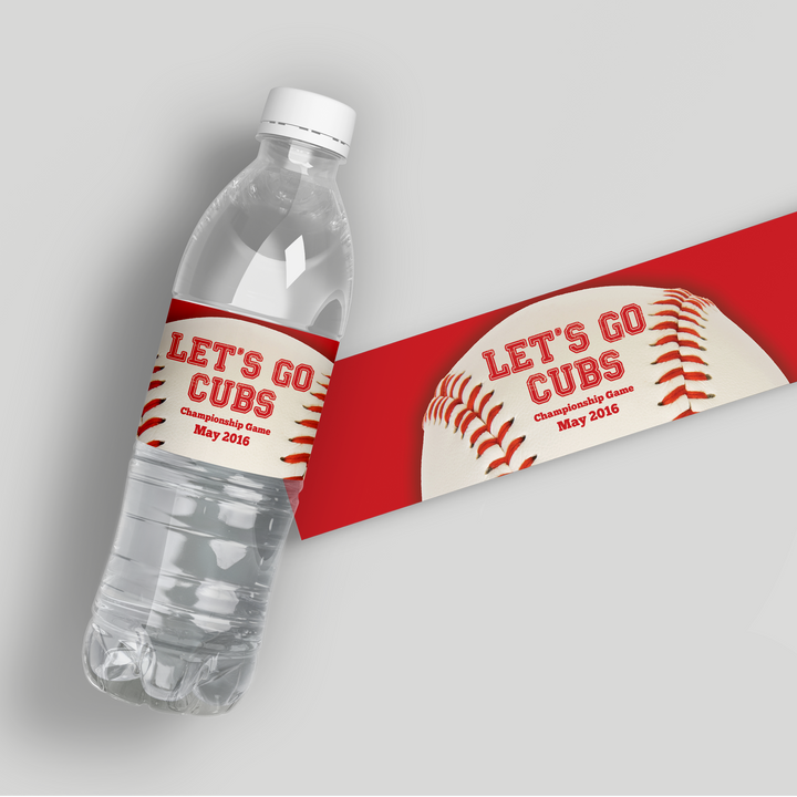 Baseball Water Bottle Labels