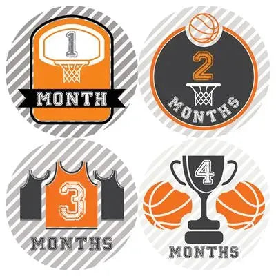 Basketball Baby Month Stickers - iCustomLabel