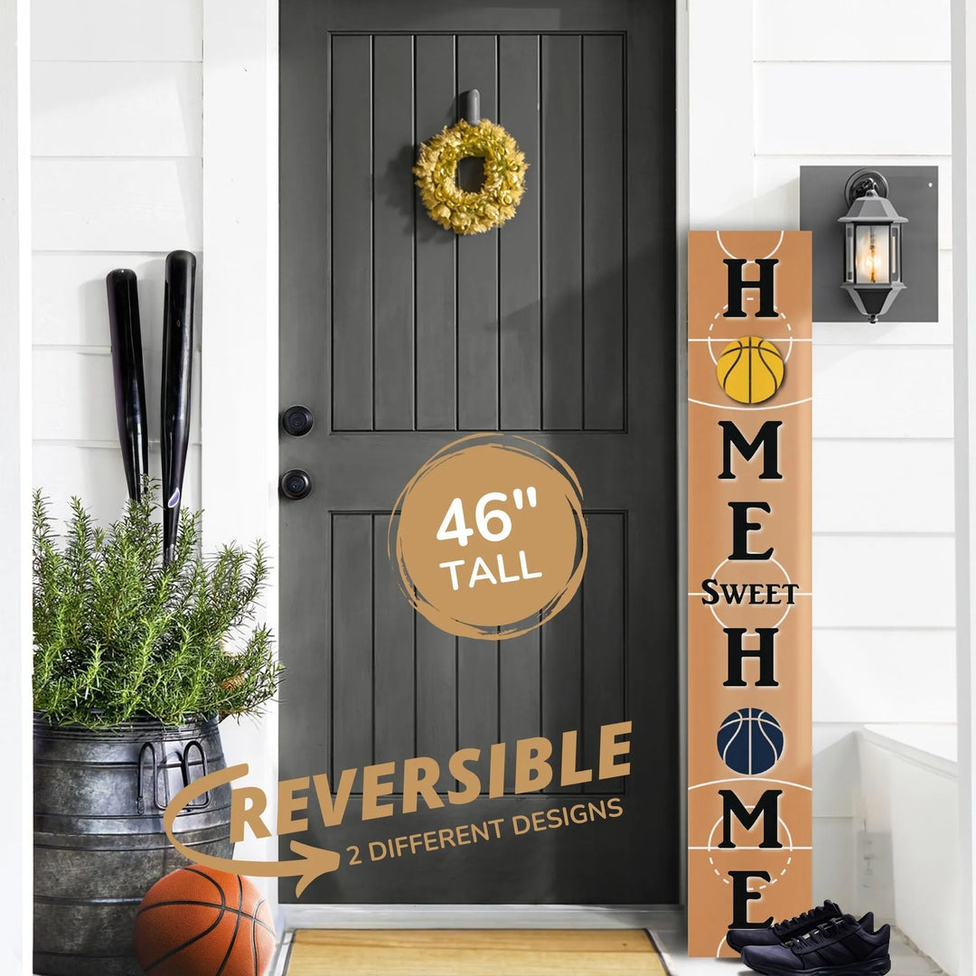 Basketball Home Porch Leaner Welcome Sign - iCustomLabel