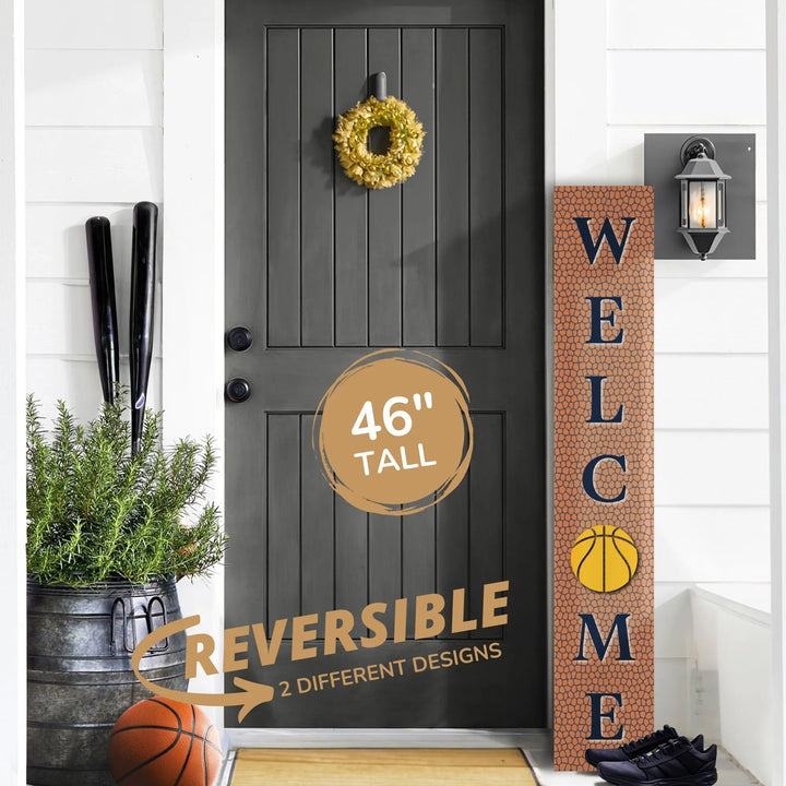 Basketball Home Porch Leaner Welcome Sign - iCustomLabel