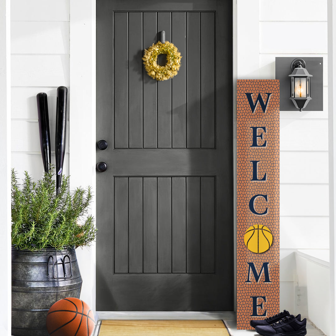 Basketball Home Porch Leaner Welcome Sign - iCustomLabel