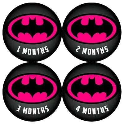 Batman Hot Pink Baby Month Stickers - iCustomLabel