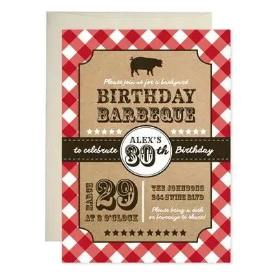 BBQ Birthday Invitations - iCustomLabel