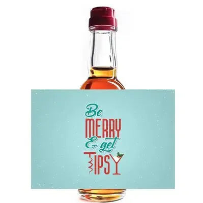 Be Merry Get Tipsy Mini Liquor Label - iCustomLabel