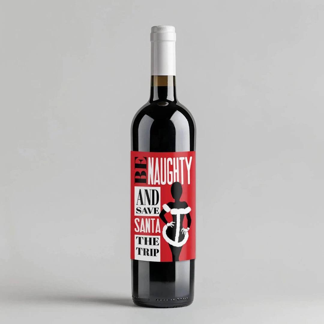 Be Naughty Christmas Wine Label - iCustomLabel