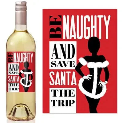 Be Naughty Christmas Wine Label - iCustomLabel