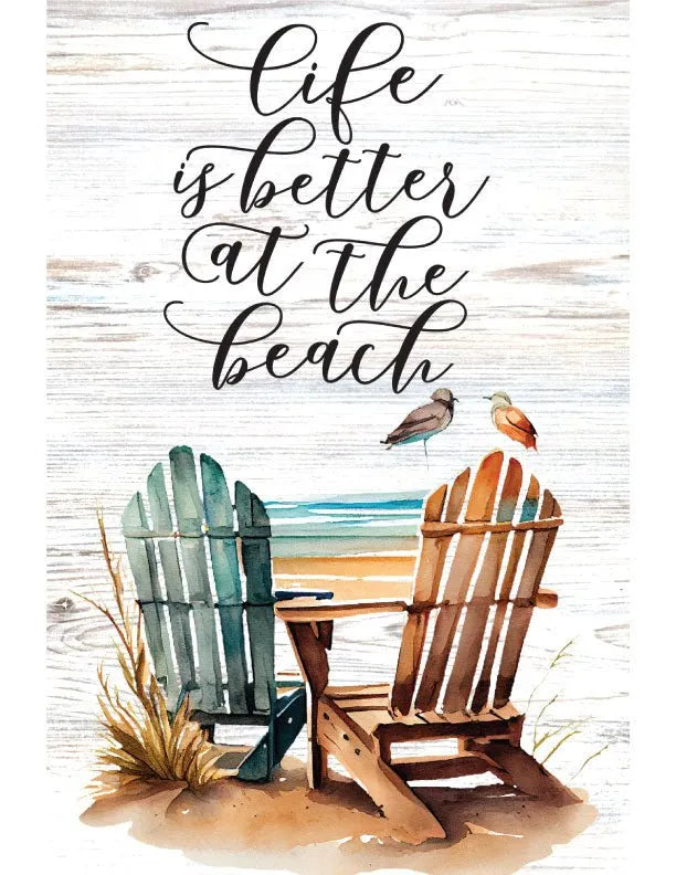 Beach Chairs Metal Garden Flag - iCustomLabel
