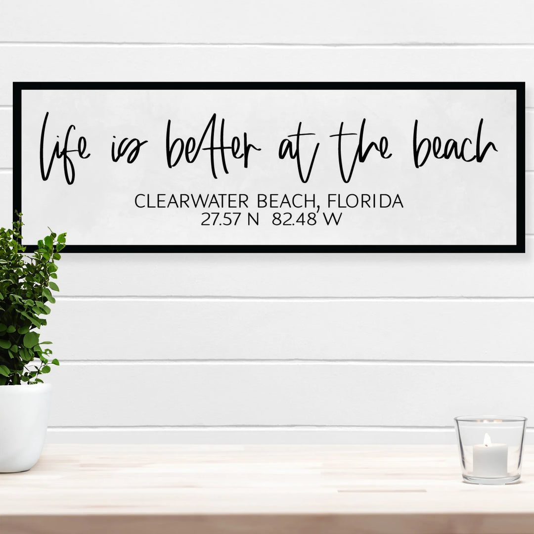 Beach Coordinates Modern Wall Decor - iCustomLabel