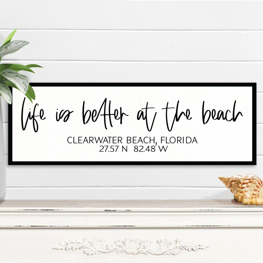 Beach Coordinates Modern Wall Decor - iCustomLabel
