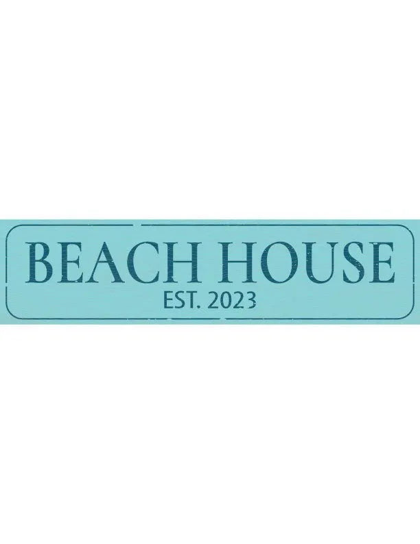 Beach House Established Metal Sign - iCustomLabel