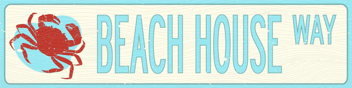 Beach House Metal Wall Sign - iCustomLabel