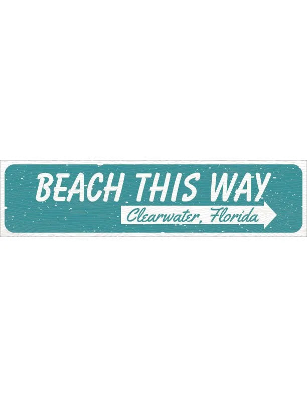 Beach This Way Metal Sign - iCustomLabel